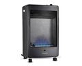 Taurus Heater Blue Flame Gas Steel Black 2Heat Settings 3.8kW "Cerulean Glow"